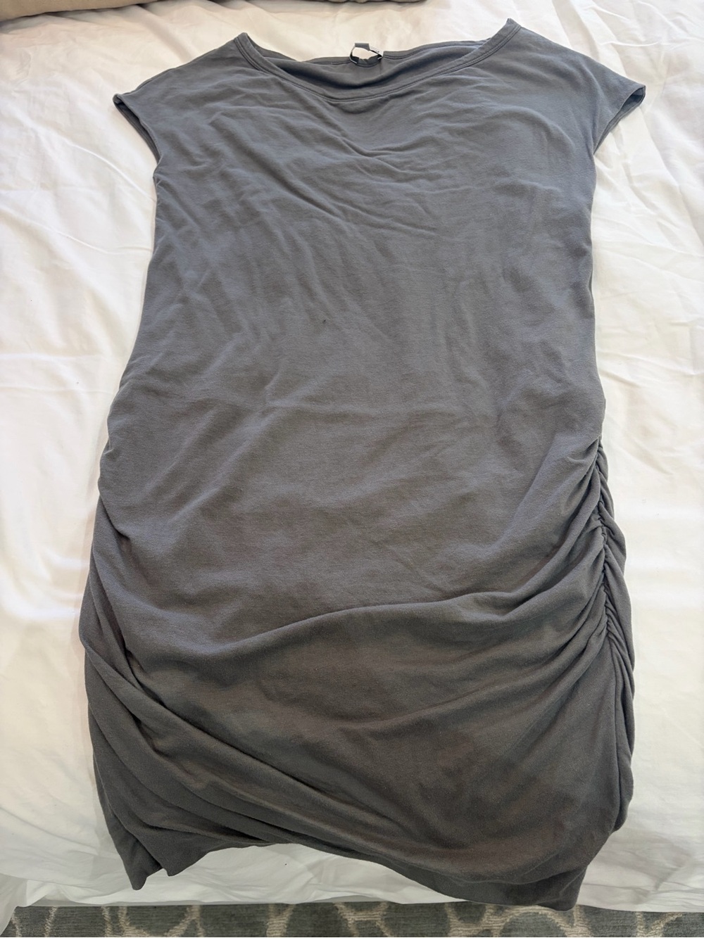 James Perse Ruched Mini Dress in Gray Size 3